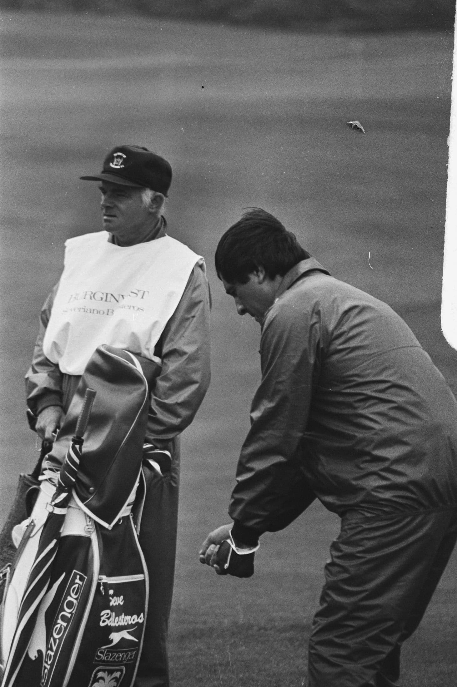 Seve Ballesteros's golf bag and caddie at the 1979 Open Championship