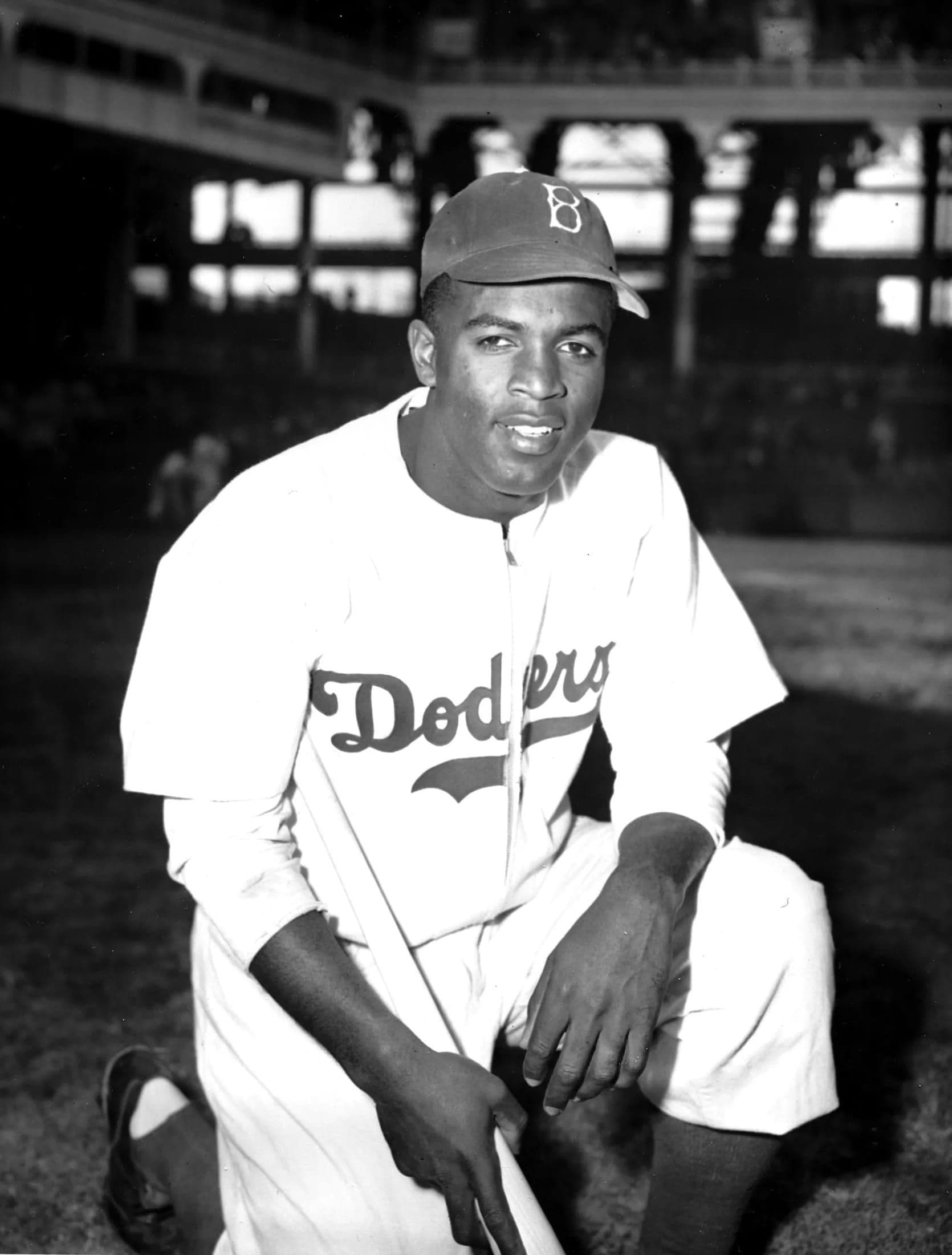 Jackie Robinson in Brooklyn Dodgers uniform